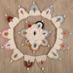 Sangle de t�l�phone portable arc - en - ciel faite a la main, pendentif en coton, sangles de t�l�phone ...