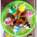 Sangles de t�l�phone portable, simulation de cr�me glac�e color�e, g�teau de 10cm, a mont�e lente, jouets ...