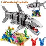 Sans bote d'origine - blocs de construction en forme de requin de mer pour enfants, jouets educatifs, ...