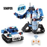 Sans bo�te d'origine - robot de police a transformation sur chenilles, 2. 4ghz, blocs de construction, ...