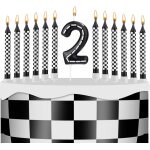 Sansh - 13pcs bougies d'anniversaire sur le thème des voitures de course, a carreaux noirs et blancs ... Sansh - 13pcs bougies d'anniversaire sur le thème des voitures de course, a carreaux noirs et blancs ...