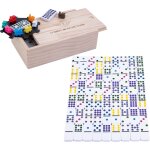 Sansh - - 250127 - domino mexicain train - double 9 - premium - multicolore - jeu de socit familial ...