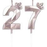 Sansh - lot de 27 bougies d'anniversaire 3d, en forme de chiffre, avec couronne, pour gâteau, décoration ... Sansh - lot de 27 bougies d'anniversaire 3d, en forme de chiffre, avec couronne, pour gâteau, décoration ...
