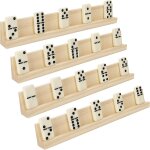Sansh - belle vous support de domino en bois (lot de 4) - 33, 6 x 2, 8 x 4, 7 cm - support de jeu de ...