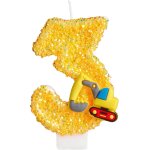 Sansh - bougie anniversaire 3 an, vhicules de construction tracteur bougie anniversaire chiffre 3, 3d ...