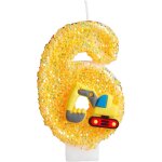 Sansh - bougie anniversaire 6 an, vhicules de construction tracteur bougie anniversaire chiffre 6, 3d ...