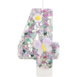 Sansh - bougies anniversaire, blanches et bleues paillettes bougie chiffre, bougie d'anniversaire pour ...