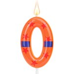 Sansh - bougie d'anniversaire thme anime, bougie chiffre pour gteau avec ceinture orange et bleue et ...