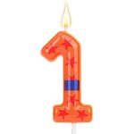 Sansh - bougie d'anniversaire thme anime, bougie chiffre pour gteau avec ceinture orange et bleue et ...