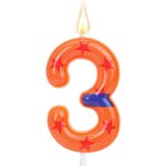 Sansh - bougie d'anniversaire thme anime, bougie chiffre pour gteau avec ceinture orange et bleue et ...
