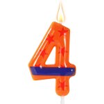 Sansh - bougie d'anniversaire thme anime, bougie chiffre pour gteau avec ceinture orange et bleue et ...