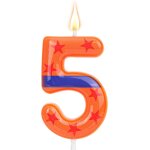 Sansh - bougie d'anniversaire thme anime, bougie chiffre pour gteau avec ceinture orange et bleue et ...