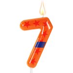 Sansh - bougie d'anniversaire thme anime, bougie chiffre pour gteau avec ceinture orange et bleue et ...