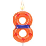 Sansh - bougie d'anniversaire thme anime, bougie chiffre pour gteau avec ceinture orange et bleue et ...