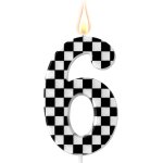 Sansh - bougie d'anniversaire thème voitures de course, bougies d'anniversaire a damier bougies noires ... Sansh - bougie d'anniversaire thème voitures de course, bougies d'anniversaire a damier bougies noires ...