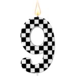 Sansh - bougie d'anniversaire thème voitures de course, bougies d'anniversaire a damier bougies noires ... Sansh - bougie d'anniversaire thème voitures de course, bougies d'anniversaire a damier bougies noires ...