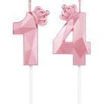 Sansh - numéro 14 bougies 3d, en forme de chiffre 14, avec couronne, pour gâteau, décoration d'anniversaire, ... Sansh - numéro 14 bougies 3d, en forme de chiffre 14, avec couronne, pour gâteau, décoration d'anniversaire, ...