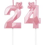 Sansh - numéro 24 bougies 3d, en forme de chiffre, avec couronne, pour gâteau, décoration d'anniversaire, ... Sansh - numéro 24 bougies 3d, en forme de chiffre, avec couronne, pour gâteau, décoration d'anniversaire, ...