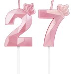 Sansh - numéro 27 bougies 3d, en forme de chiffre, avec couronne, pour gâteau, décoration d'anniversaire, ... Sansh - numéro 27 bougies 3d, en forme de chiffre, avec couronne, pour gâteau, décoration d'anniversaire, ...