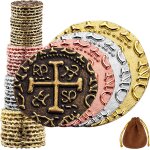 Sansh - pices d'or, rose or, argent, bronze pirate en mtal - 36 pieces or coffre pirate trsor, rpliques ...