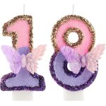 Sansh - pink violet bougie numro d'anniversaire 18 ans, 3d violet papillon bougies anniversaire, dcorations ...