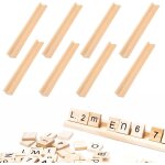 Sansh - supports de dominos en bois, 8 pices porte - lettres de l'alphabet, plateau de carreaux de domino, ...
