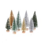 Sapin de no�l miniature pour maison de poup�e, petit paysage de neige artificielle, d�coration de table, ...