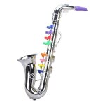 Saxophone 8 touches colores, accessoires de simulation mtalliques, mini instruments a vent musicaux ...