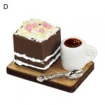 Sc�ne de cuisine de maison de poup�e, mini d�cor de g�teau en mousse eponge mod�le de bricolage artisanat ...