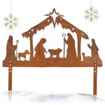 Sc�ne de la nativit� en m�tal de la nativit� de figurines de jeu avec l'enfant j�sus, manteau, imperm�able ...