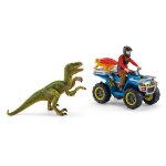 Schleich dinosaurs fuite sur quad face au v�lociraptor