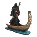 Sculpture de bateau a rames en r�sine pour homme noir, figurine de bateau a rames, pour jardin ext�rieur, ...