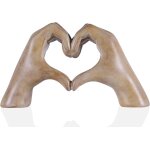 Sculpture main en forme de c?ur, grain de bois, dcoration pour chambre, etagre, table basse, table ...