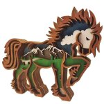 Sculpture sur bois 3d, mod�le de statue, d�coration de maison, no�l, animal mignon, d�coration de table ...