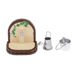 Seau d'arrosage pour maison de poupe 1:12, robinet d'eau miniature, plantes en pot, ensemble de houes, ...