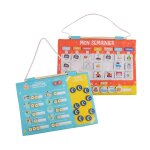 Semainier et tableau de gratitude en tissu montessori - multicolore