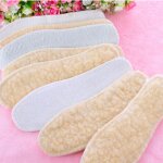 Semelles chauffantes pour chaussures d'hiver, semelle epaisse, imitation laine, respirante, bottes de ...