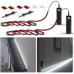 Senior - lot de 2 eclairages d'armoire avec dtecteur de mouvement, 2 x 2 m, bande led rechargeable, ...