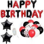 Senior - lot de 31 ballons d'anniversaire pour femme, 1 rouleau de ruban rouge, bannire happy birthday, ...