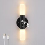 Senior - applique murale interieur avec dtecteur de mouvement, rechargeable usb lampe murale sans fil, ...