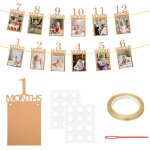 Senior - guirlande photo pour 1er anniversaire, dcoration d'anniversaire 1 an pour 1 a 12 mois, guirlande ...