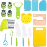 Senior - kit couteau de cuisine pour enfants, 17 pices couteaux montessori pour enfants rsistants a ...