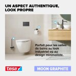 Senior - moon porte rouleau papier toilette en graphite brossé - dérouleur autocollant sans couvercle ... Senior - moon porte rouleau papier toilette en graphite brossé - dérouleur autocollant sans couvercle ...