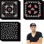 Sept - 9 bandanas crne noir d'halloween bandana de pirate de crne blanc bandanas pour cowboy - foulards ...