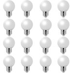 Sept - ampoule led, forme balle de golf, e27 culot a vis, 2 w, blanc froid, lot de 16 Sept - ampoule led, forme balle de golf, e27 culot a vis, 2 w, blanc froid, lot de 16