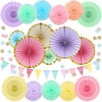 Sept - décorations de fête réutilisables arc - en - ciel pastel pour fêtes d'anniversaire, décoration ... Sept - décorations de fête réutilisables arc - en - ciel pastel pour fêtes d'anniversaire, décoration ...