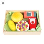 S�rie de simulation de cuisine en bois pour enfants, ensemble de jeu de maison, jouet �ducatif