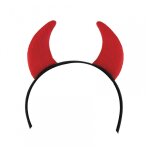 Serre tete corne de diable rouge en feutrine