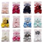 Serre - tte elastique doux pour bb fille, 3 pices, accessoires pour cheveux de bb, nud papillon ...