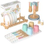 Service de table enfant en bois ginger home ¿ 33 pi�ces ¿ assiettes, tasses, couverts et supports ¿ ...